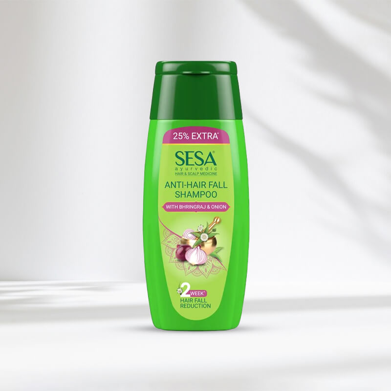 Sesa Anti Hairfall Shampoo with Bhringraj & Onion labels
