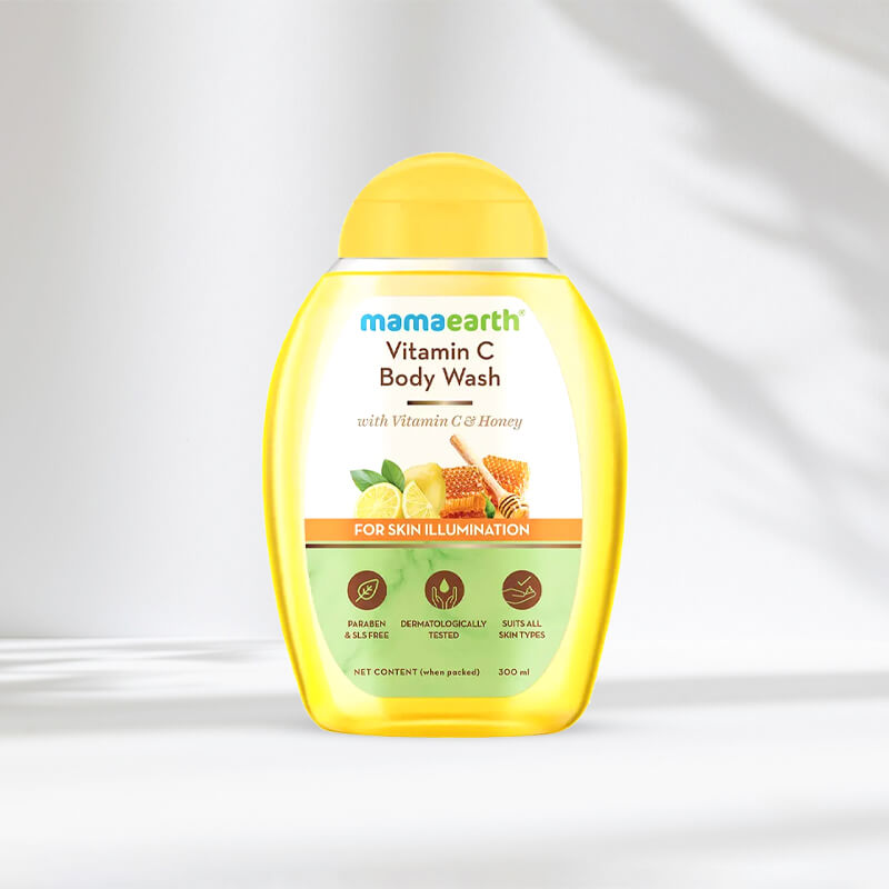 Vitamin C Body Wash labels