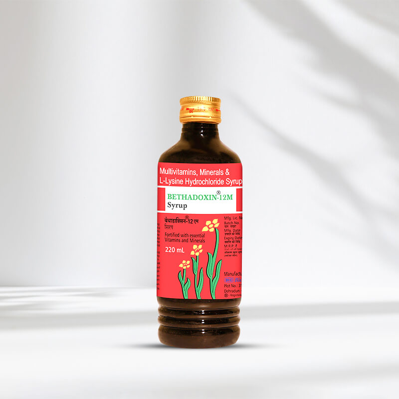 Bethadoxin 12M Syrup labels