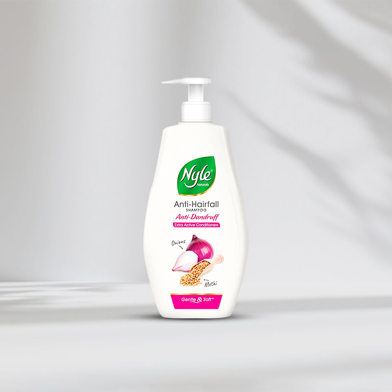 NYLE ANTI HAIRFALL SHAMPOO ANTI-DANDRUFF labels